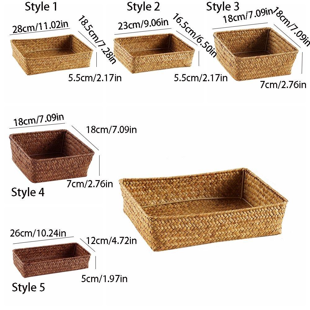 Creative Storage Basket Large Capacity Desktop Clutter Box Seaweed Woven Basket Food