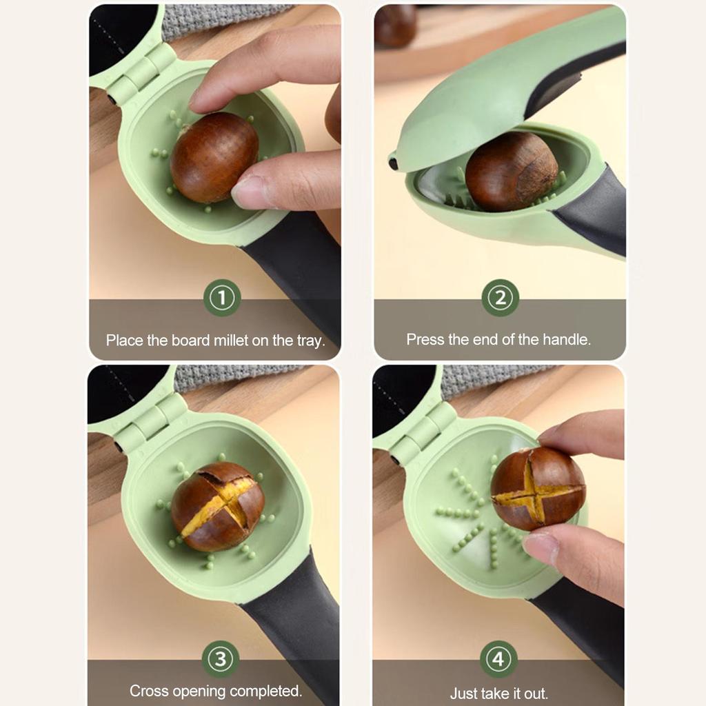 Kastanjklämma skarpt tvärtandat blad Bekvämt grepp Enkel användning Tidsbesparande nötknäckare köksredskap