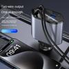 Retractable Car Charger 4 In 1 Fast Charging Car Charger 120W Dual Type-C Retractable Cable and 2 USB Ports Car Charger Adapter