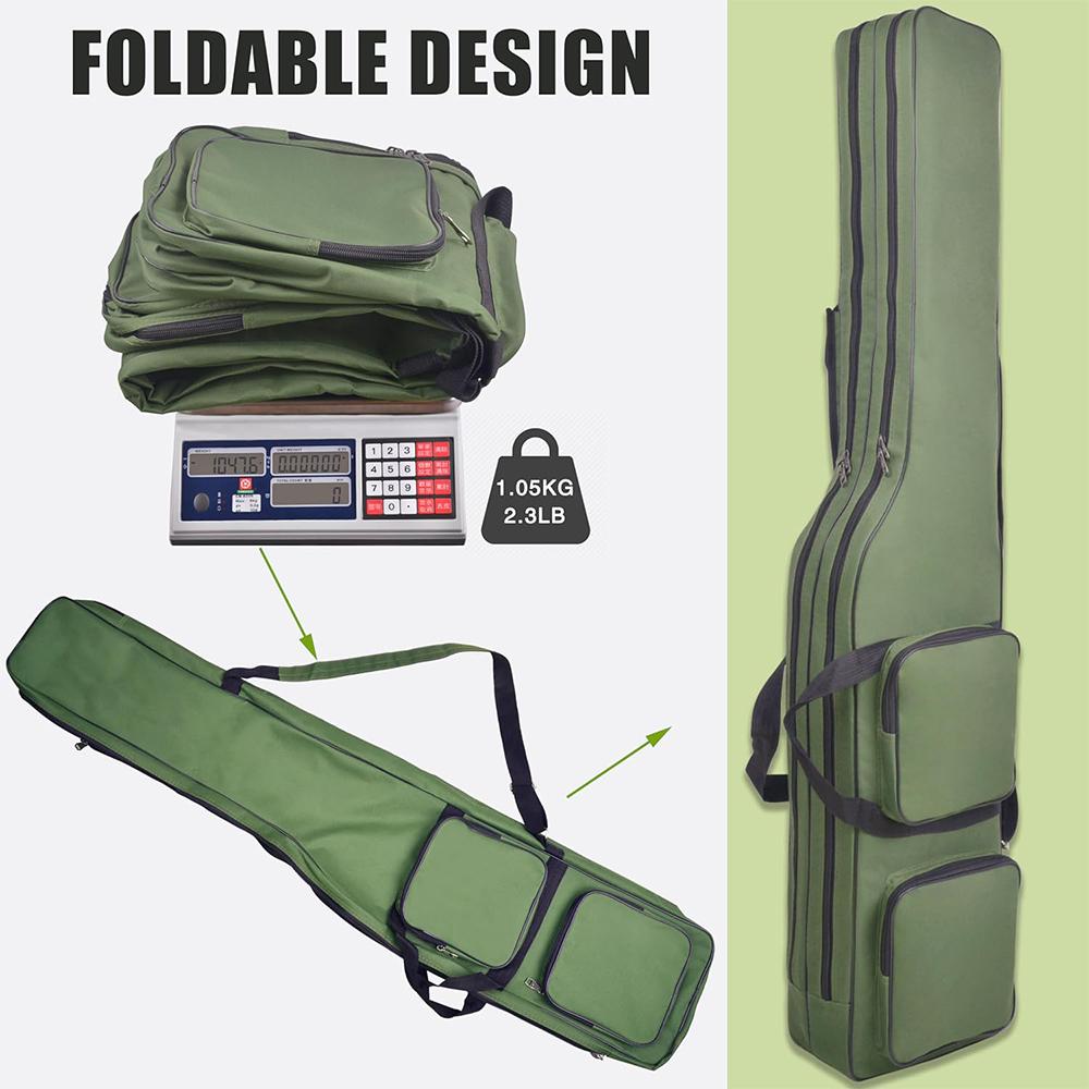 1Pcs Fishing Rod Case Portable Fishing Pole Bag Case 4.27ft Waterproof Fishing Rod Reel Carrier Bag Fishing Tackle Storage Bag