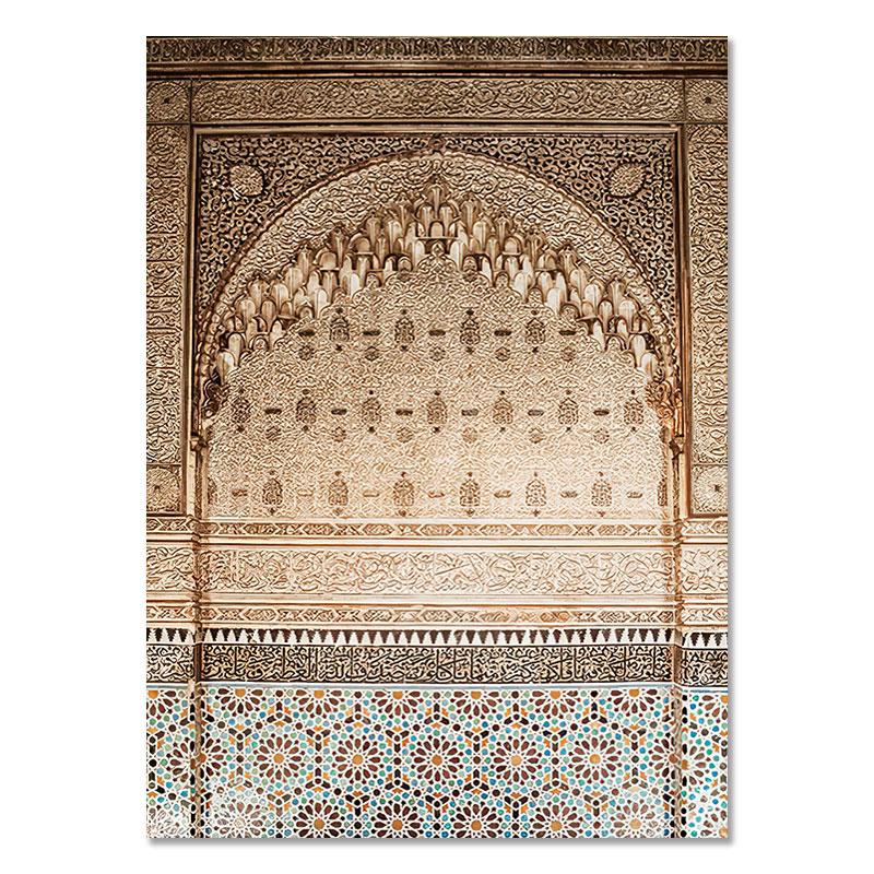 Islamic Building Wall Art Posters Nordic Architecture Canvas Paintings Landscape Plant Pictures Travel Prints Ramadan Home Decor