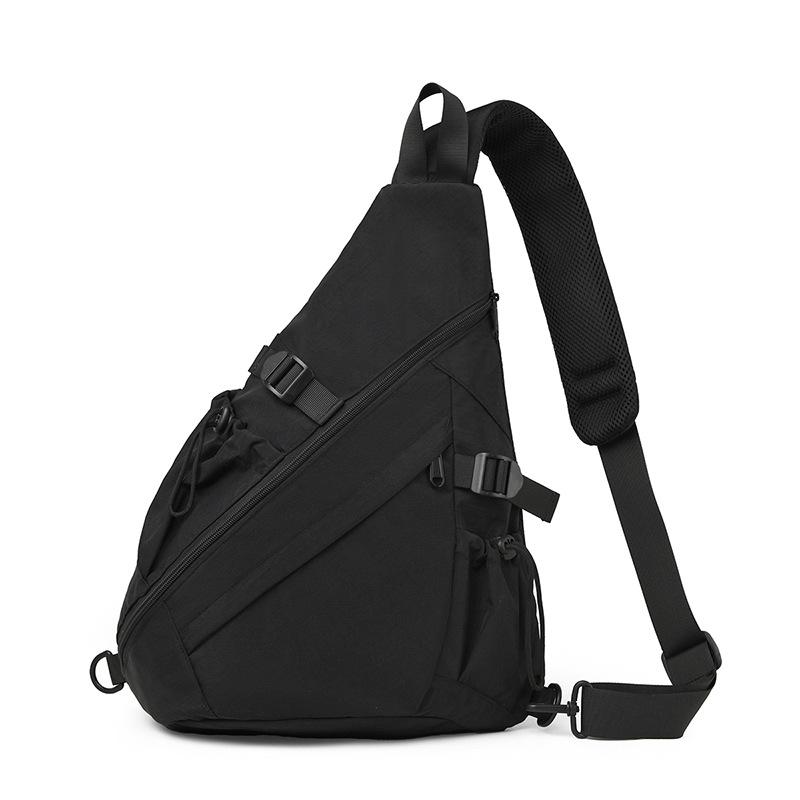 

Многофункциональная большая вместительная мужская нагрудная сумка, спортивная велосипедная сумка через плечо чёрный