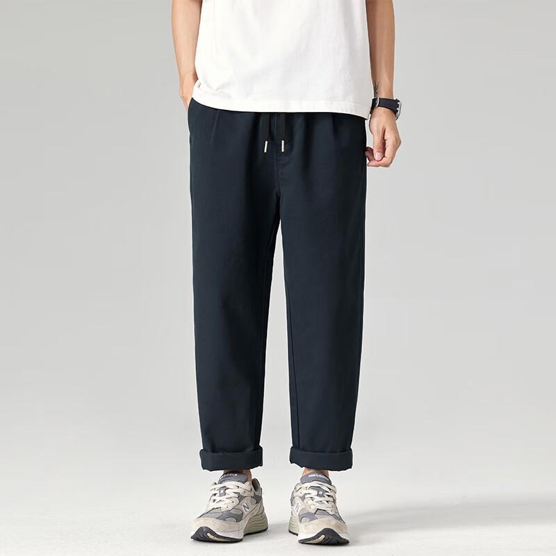 VUUG Men's Loose Fit Straight-Leg Cotton Cargo Pants