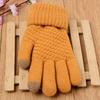 Sensory Heated Full Knit Mittens Wrist Finger Woolen Winter Girl Guantes Warm Gloves Women Touch