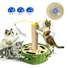 Multifunctional Cat Cat Scratching Post with Hemp Ball and Feather Toy 4-in-1 Toy Rope, Track,