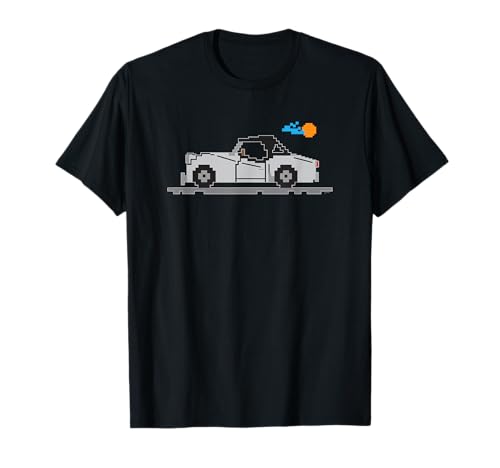 8-bit Cartoon Triumph TR3 TR 3 British Gray Sports Car Automobile T-Shirt