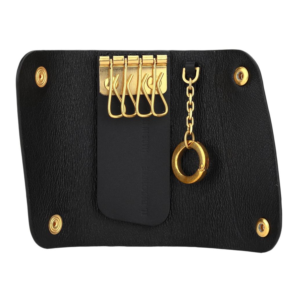 IL BISONTE Key Case SKH115 PV0039 BK255H IO KEYRING Black Black [Item]