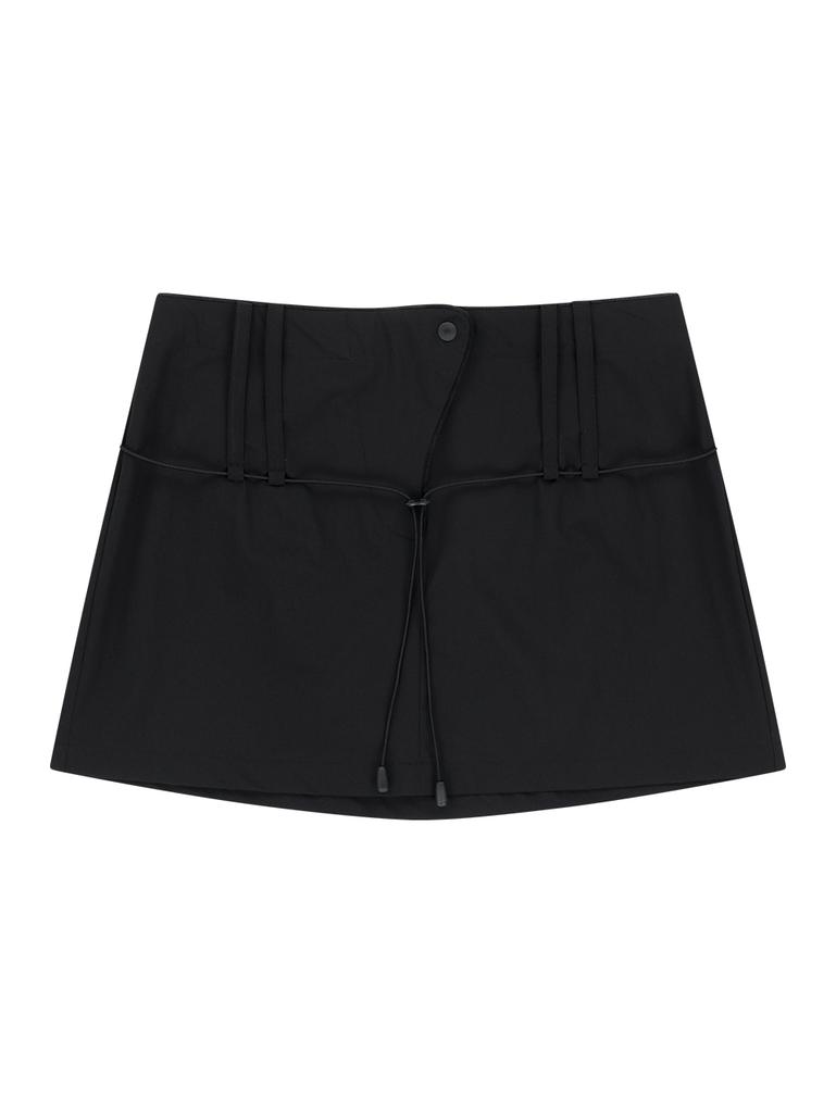 TUOMIO String Belted Skirt Pants [Black]