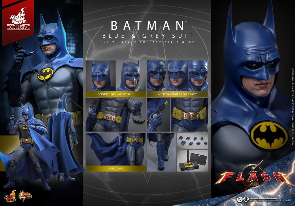 Movie Masterpiece The Flash 16 Scale Figure Batman (Blue & Gray Suit)