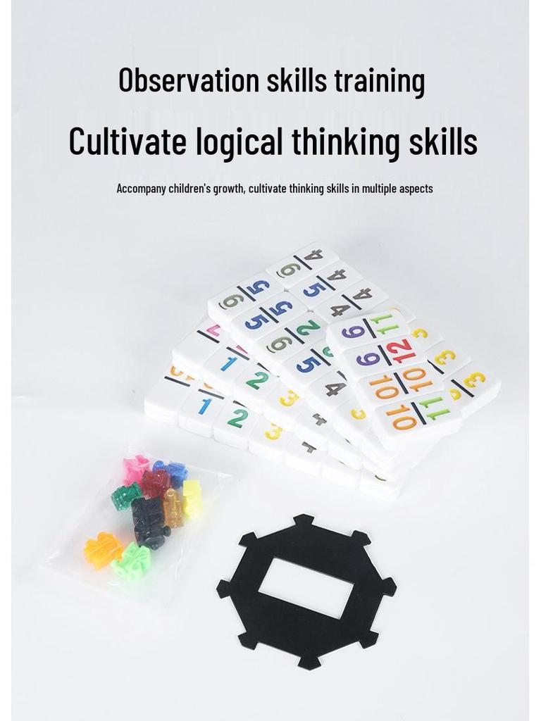 Cross Mexico Train Domino Set: Educational Building Blocks & Interactive Board Game for Children & Adults