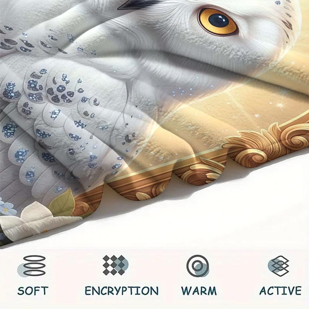 1Pc SacredBird Print Flannel Blanket, High quality Comfortable for All Seasons, Home Decor, Warmth and Comfort, Perfect for Christmas Gifts