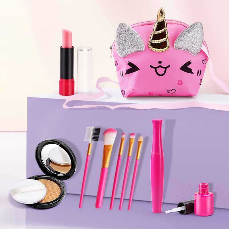New Children'S Cosmetics Toys Cute Cartoon Unicorn Bag Set Children Play House Toys Simulation Makeup Girls Birthday Gifts