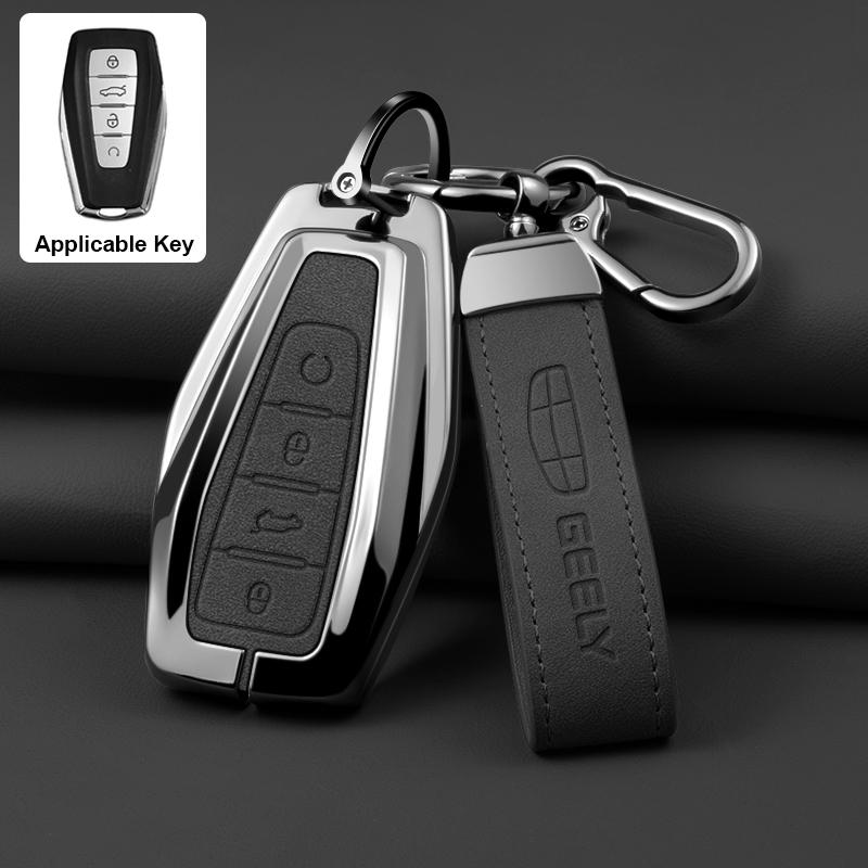 Zinc Alloy Leather Car Key Fob Case For Geely Cool Loch X6 X7 Ex7 Emgrand Global Eagle Gx7 Key Case Car Key Fob Case