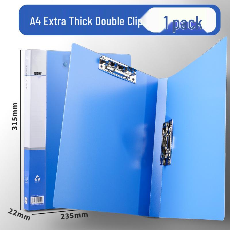 A4 Double Clip Document Folder - Thickened Archive, Office Supplies, Single & Double Strong Clips