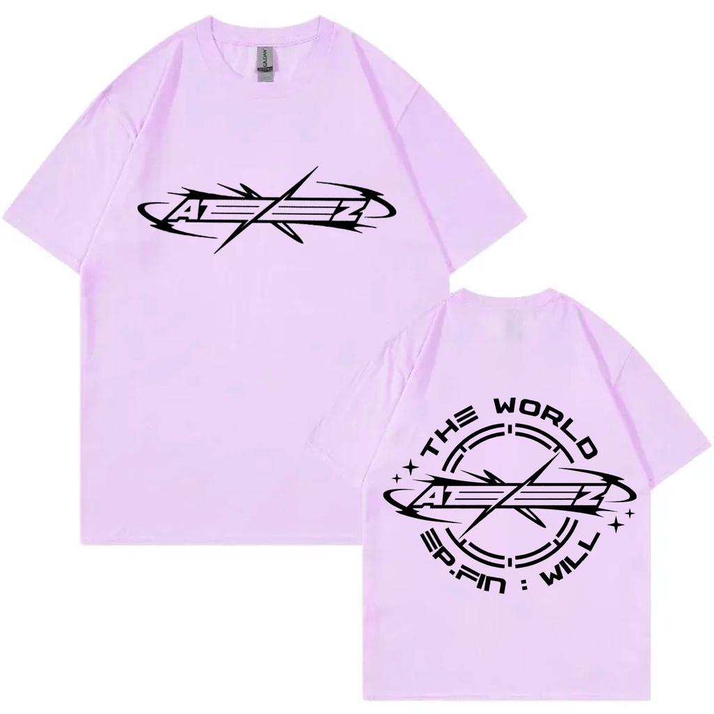 Ateez New Album The World Ep Fin Will Graphic T Shirts Unisex Women Kpop Hip Hop Oversized Tshirts Fashion Casual Cotton Tshirt