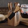 Household Cheese Knife Holder Gadget Butter Knife Stainless Steel Fruit Fork Magnetic Cheese Grater 5-piece Set Kitchen Utensils