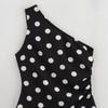 2025 Spring Women's European & American Style Polka Dot One-Shoulder Bodycon Dress