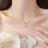 Retro White Pearl Fan Necklace: Elegant High-End Niche Design with Stylish Versatile Clavicle Chain