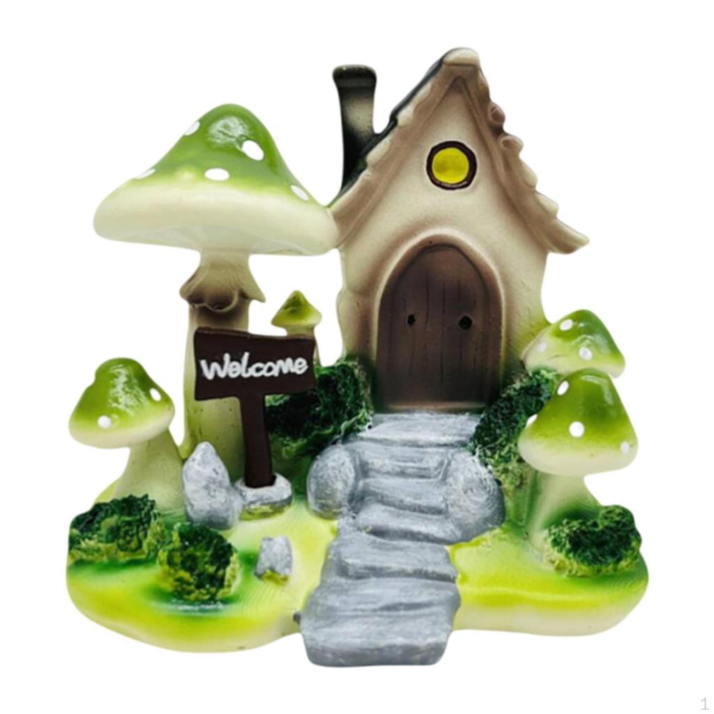 Cartoon House Decoration Collectible Sculpture for Office and Living Space