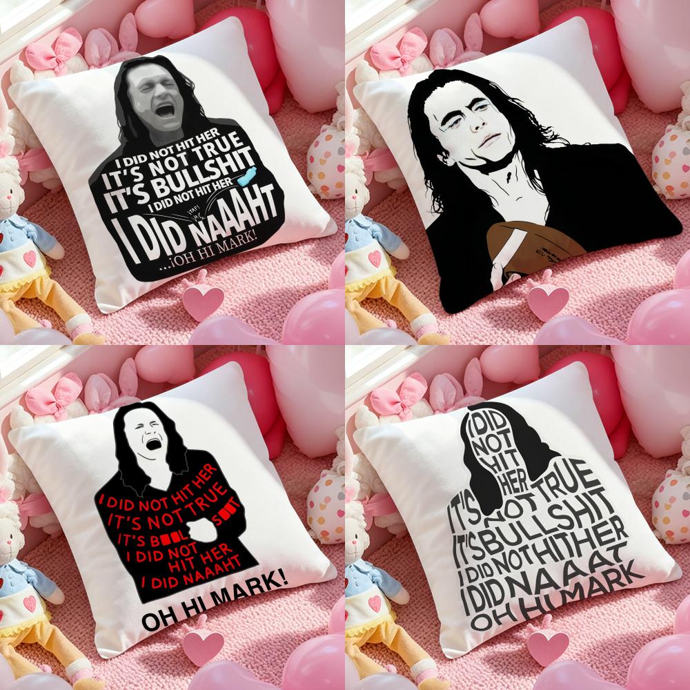 The Room T-Tommy Wiseau Pillow Case Soft Plush Fabric Double-Sided Printed Cushion Cover Warm Winter Sofa Pillow Case