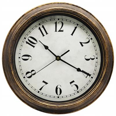 Fashionable Retro Wall Clock 33cm Brown Quiet Wall Clock Home Decoration
