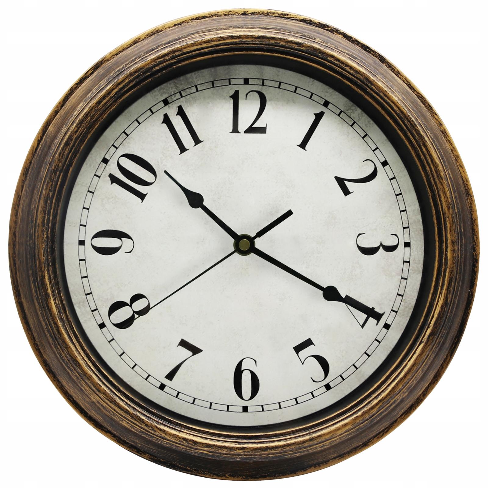 

Fashionable retro wall clock 33cm brown quiet wall clock home decoration