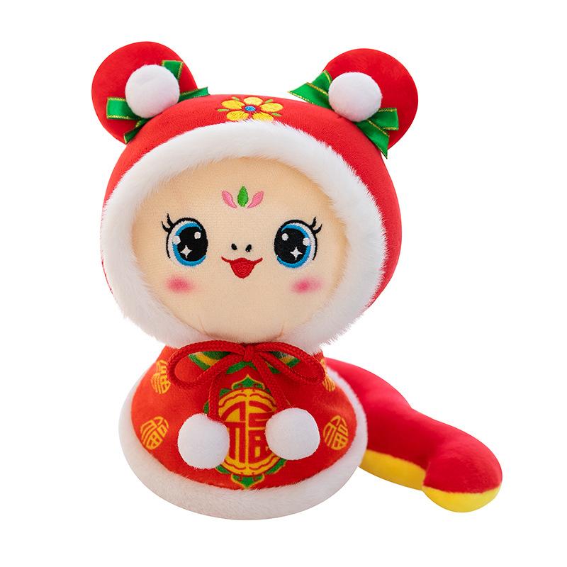 Soft Plush Charming Snake Animal Doll In Three Sizes For Lucky New Year Gifts Decorations And