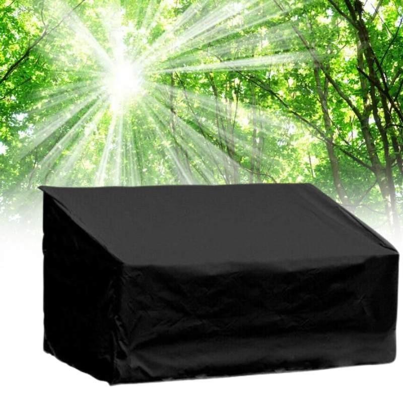 Premium Schwarzer Oxford-Stoff Bankabdeckung Wetterfest Für Gartenmöbel