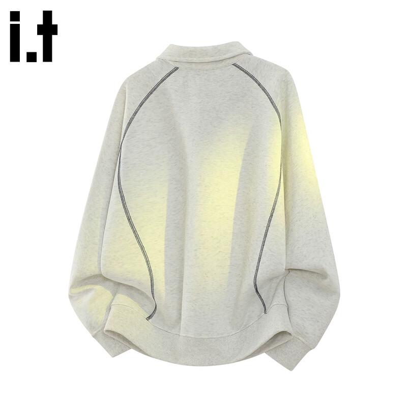 :CHOCOOLATE Men's Half-Zip Lapel Sweatshirt