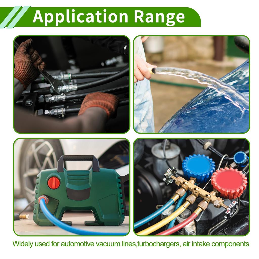 HOPESPANNER 4Ft 5/16" 8mm ID 2mm ThickNe-ss Silicone Vacuum Tube Hose for High Temperature Automotive Vacuum Line 1pcs