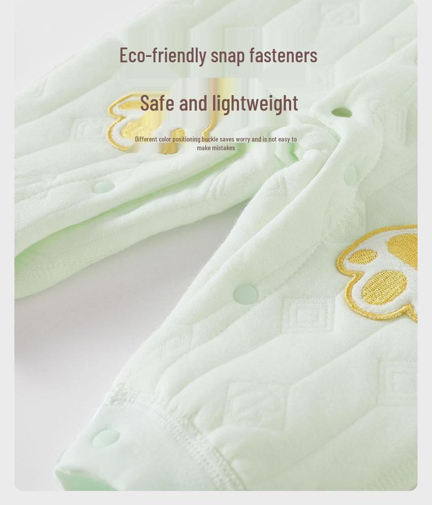 Cozy Air Cotton Baby Romper: Three-Layer Warm, Long-Sleeved Climbing Suit