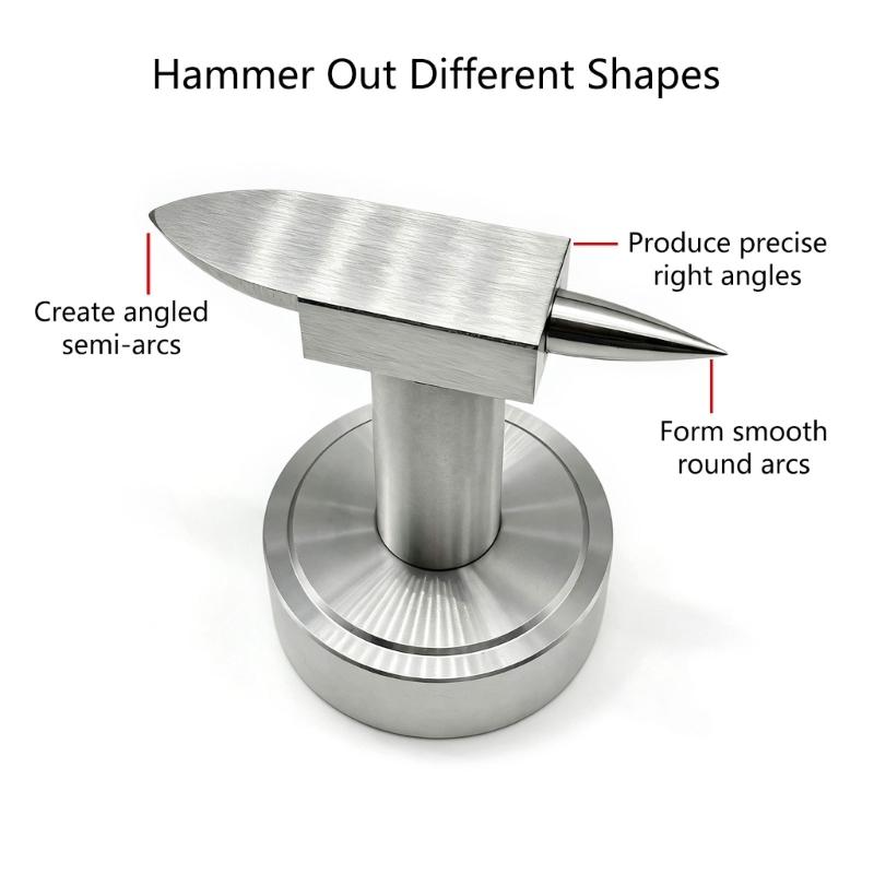 Doppelhorn Amboss Stahl Schmuckhorn Werkzeug mit Rundem Sockel, Flacher Seite und Konischem Horn zum Schmuckformen, Metallumformen, Schmieden und Reparaturarbeiten