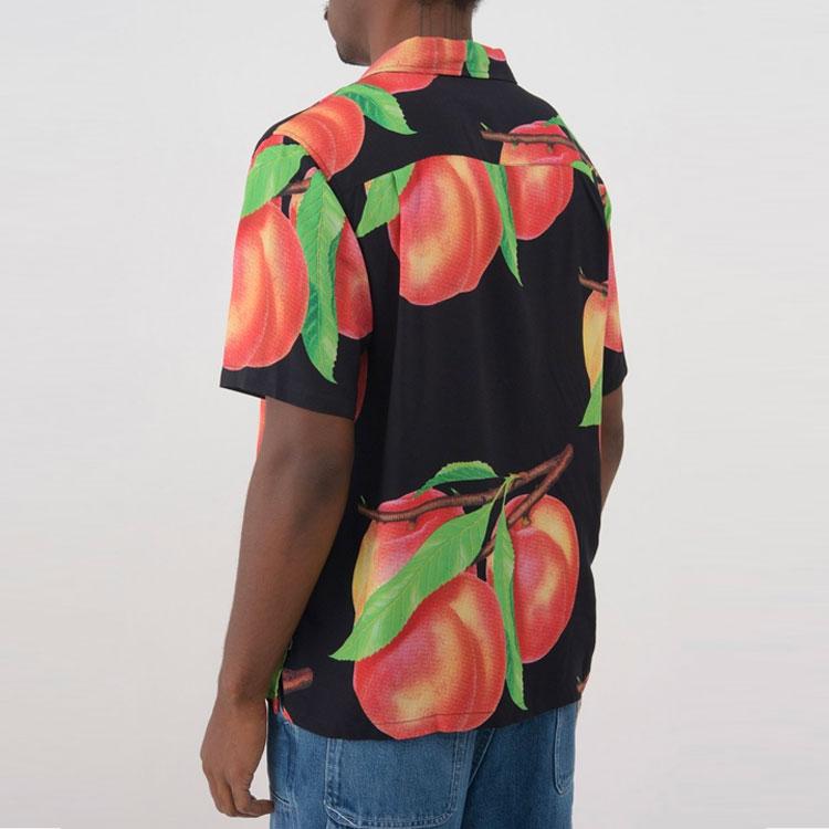 Stussy Peach Pattern Shirt Unisex Shirts Black 1110159
