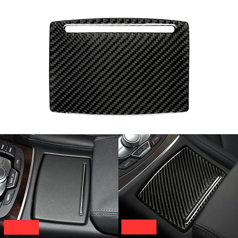 Carbon Fiber Cup Holder Panel Cover Sticker for A6 S6 A7 C7 2012-2018 Center Console Sporty Interior Trim Protection