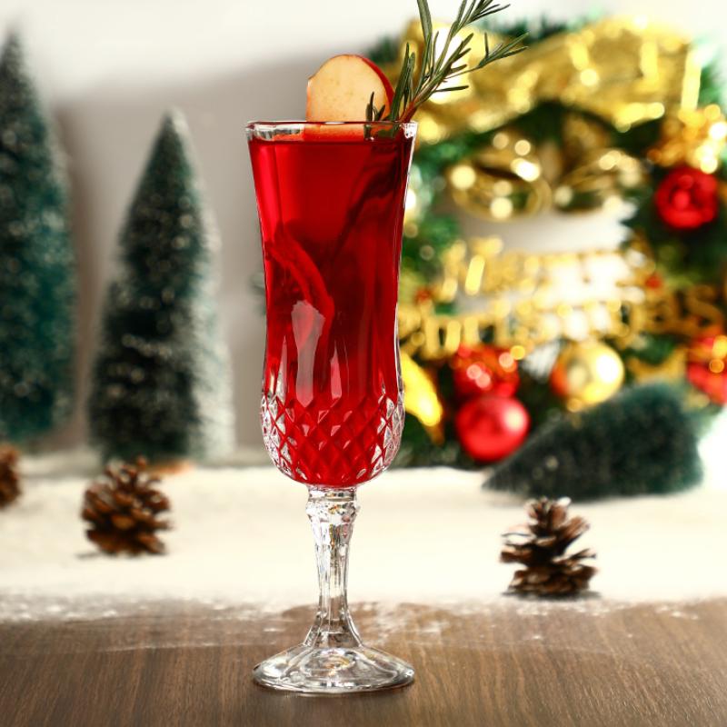 155ml/160ml Retro Engraved Cocktail Glass Beverage Cup Diamond Red Wine Glass Transparent Drinkware Champagne Sweet Wine Glasses