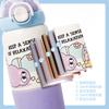 500ml Cute Cartoon Kids Insulated Water Bottle with Straw, 304 Stainless Steel Thermos for School Travel