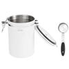 1.8L 304 Stainless Steel Sealing Can Airtight Storage Container with Spoon for Coffee Beans Tea Dried FruitWhite Jar