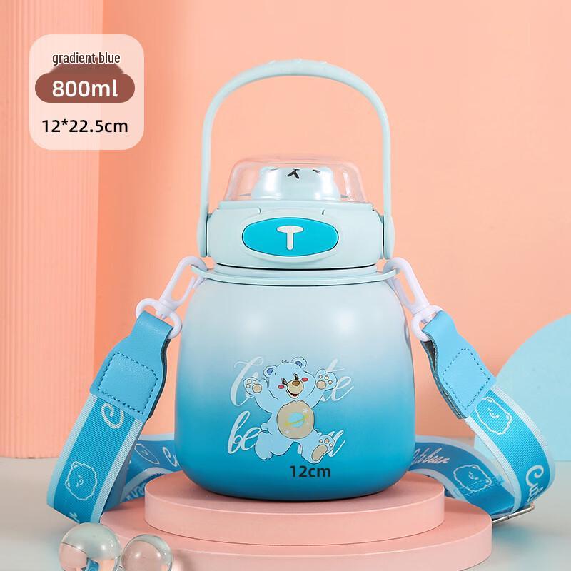 Shangqi Kids Insulated Stainless Steel Straw Water Bottle