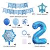 Snowflake Theme Birthday Party Balloon Set with Snowflake Pentagram Decoration Balloons