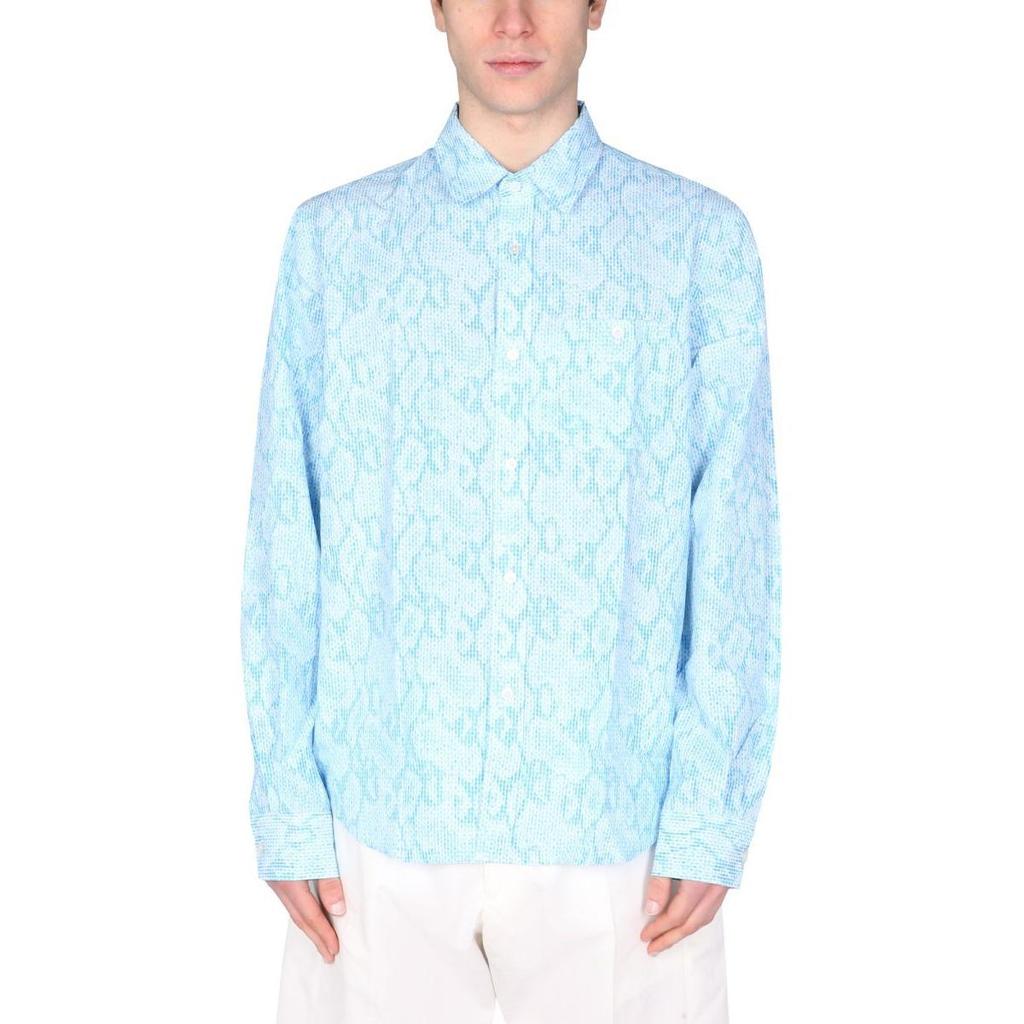 Kenzo Shirts Men's Blue Pointed Collar Moderate Other FC55CH4019S8-69