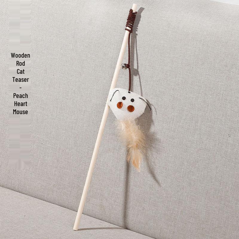 Enchanting Feather Cat Teaser: Bite-Resistant Stick with Bell - Perfect for Self-Play & Relieving Boredom, Includes Replacement Head for Kittens