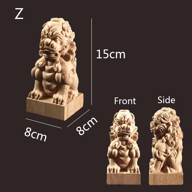 Escultura em madeira Arca Perna Circular Pé de madeira Móveis Bola cilíndrica Aplique Kawaii Decoração de quarto Decoração de escada de leão de madeira