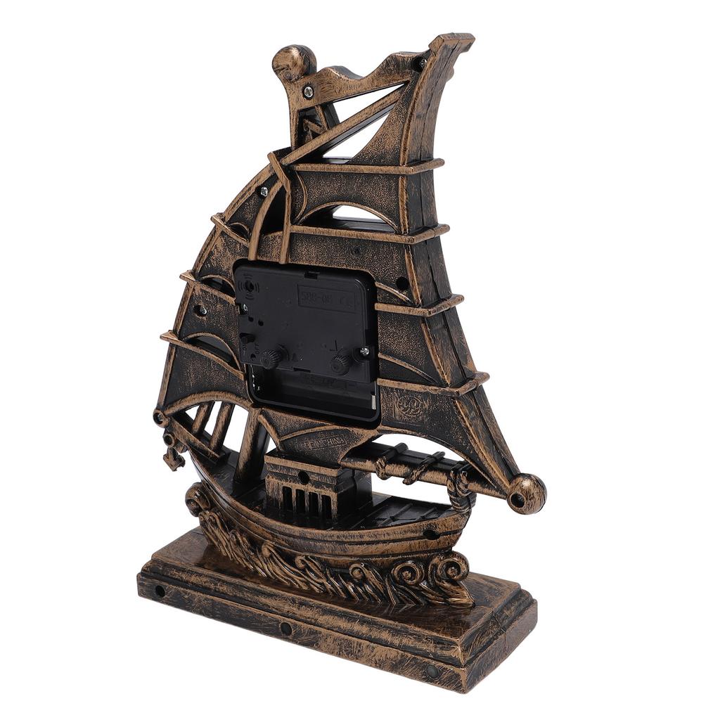 Segelboot Figur Uhr Antik Dekorativ Pflegeleicht Bootsfigur Zeituhr für Zuhause