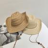 Straw hat women's summer sun protection visor hat big eaves hat sun hat beach hat outdoor travel hat fashion cowboy hat