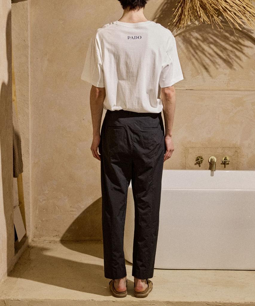 PADO SEOUL Double-Pleated Relaxed Wide Pants Deep Charcoal