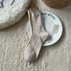 Fall and Winter Children's Cotton Moisture-Wicking Breathable Elastic Mid-Calf Socks Soft and Comfortable with Wooden Ear Decorations