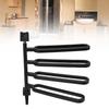 Towel Bar High Strength ABS Multi Arm Wall Mounted Towel Rack Holder with Hook for Bathroom Black