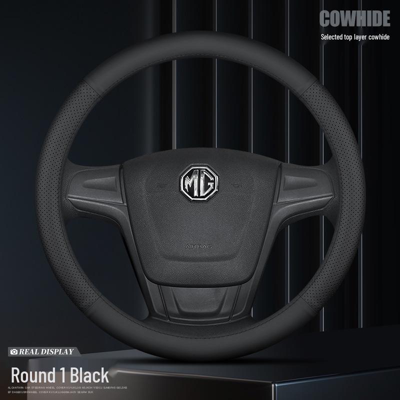 

MG5 Genuine Leather Steering Wheel Cover for RX3, i6max, ZS, Kulewei HS - Men s All-Season Grip Cover 38 cm