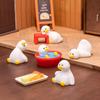 7Pcs Cute Lazy Duck Mini Resin Figurines Multi-Pose Small Statues for Desktop Fairy Garden Home Decor Party Favors