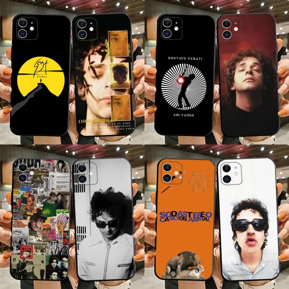 Soda Stereo Musik Handyhülle Für iPhone 15,14,13,12,11,Plus,Pro Max,XS,X,XR,SE,Mini,8,7 Weiches Silikon Schwarze Hülle